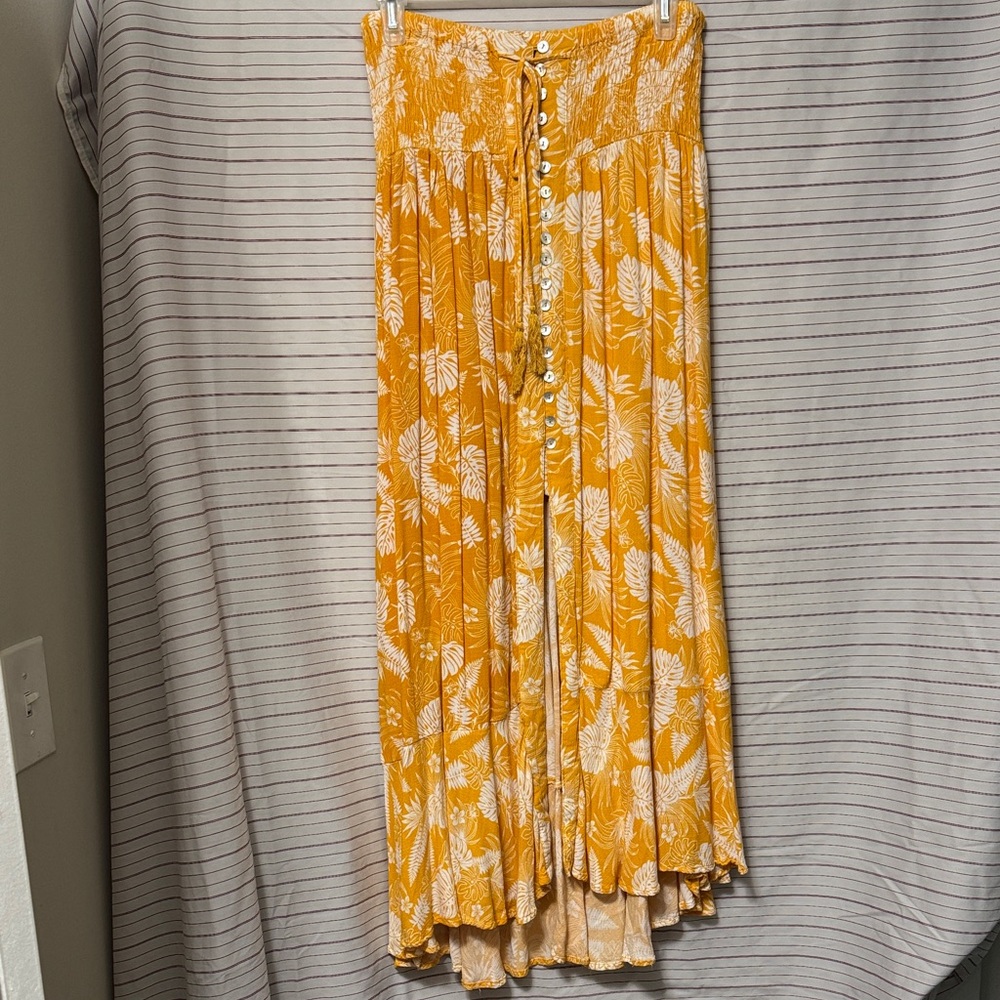 Rachel Zoe Mustard Floral Maxi Skirt